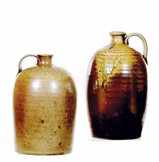 Appraisal: Southern stoneware jugs Piedmont North Carolina circa s salt glaze