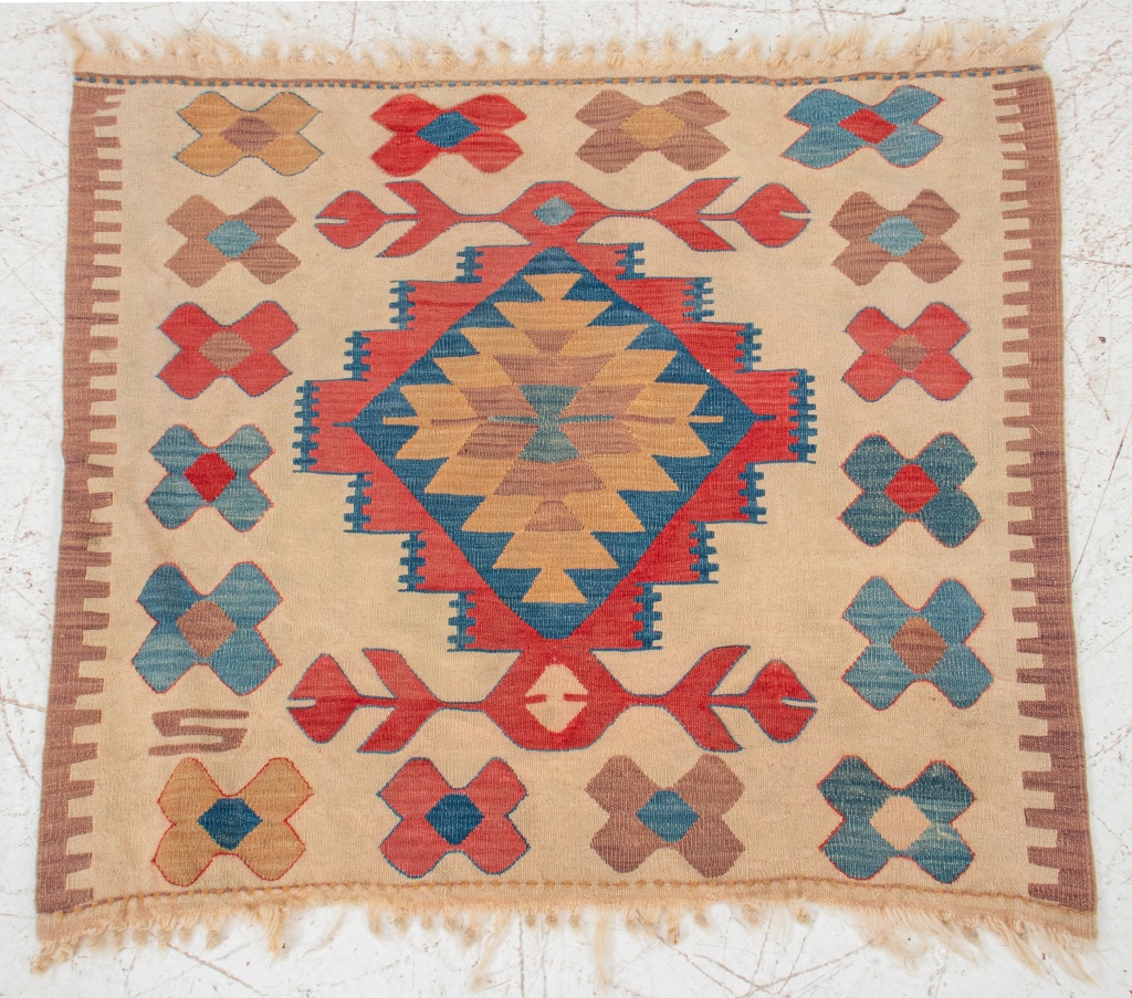 Appraisal: KILIM WOOL RUG Kilim wool rug H x W