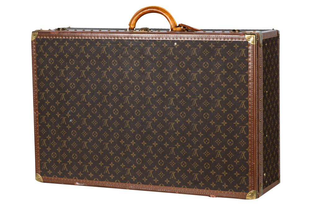 Appraisal: LOUIS VUITTON HARD-SIDE SUITCASEwith interior label serial number monogram canvas