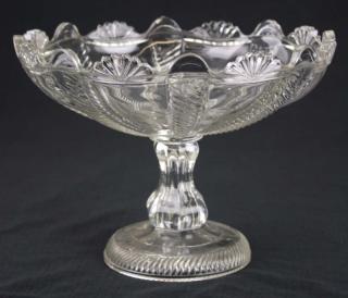 Appraisal: th c pattern molded footed compote clear cable pattern pressed