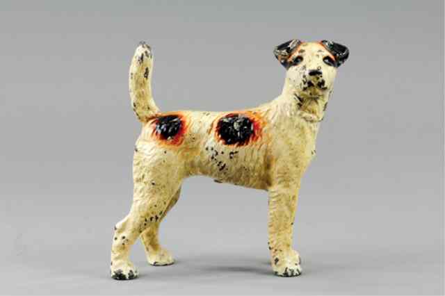 Appraisal: HUBLEY TERRIER DOORSTOP Cast iron painted in white with brown