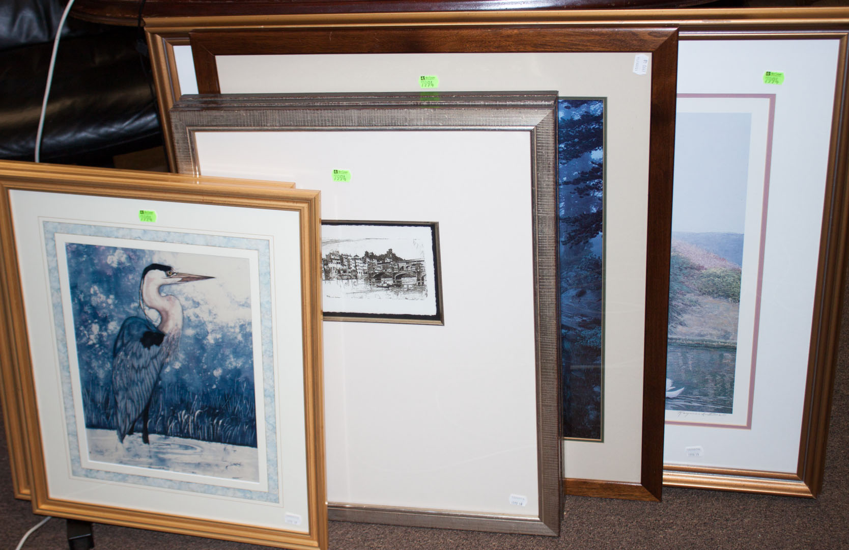 Appraisal: Seven framed artworks including photograph three etchings and prints