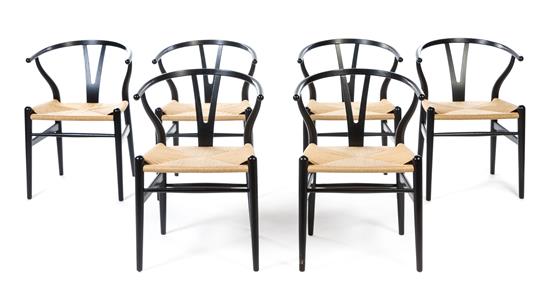 Appraisal: Sale Lot A Set of Six Wishbone Chairs Hans Wegner