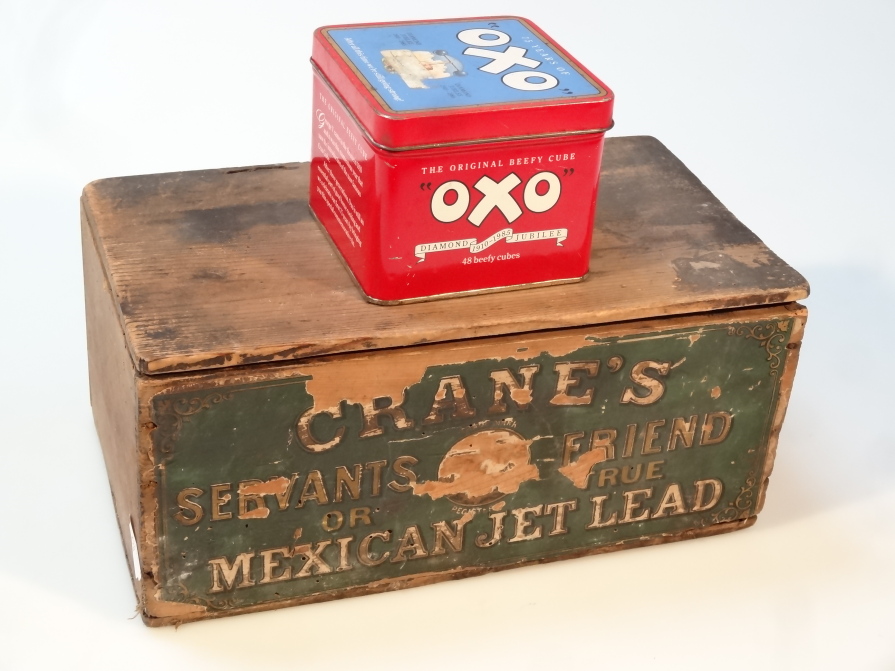 Appraisal: An early thC pine Crane advertising box with green label