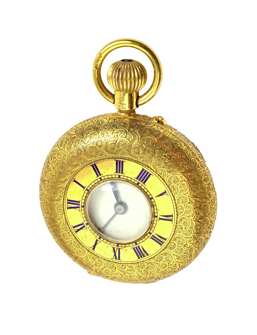 Appraisal: A lady's ct gold cased keyless wind half hunting cased