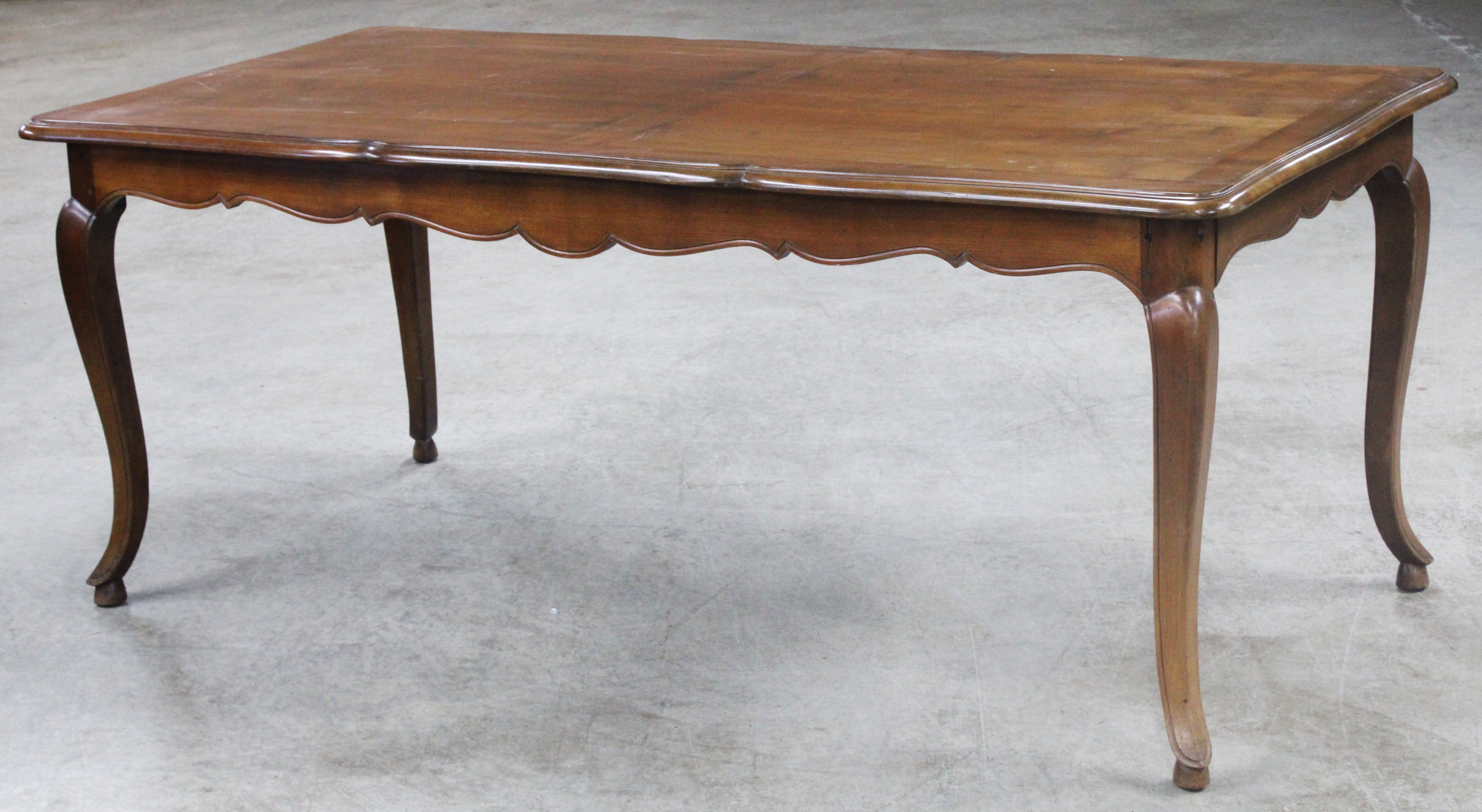 Appraisal: FRENCH LOUIS XV STYLE CHERRY DINING TABLE French Louis XV