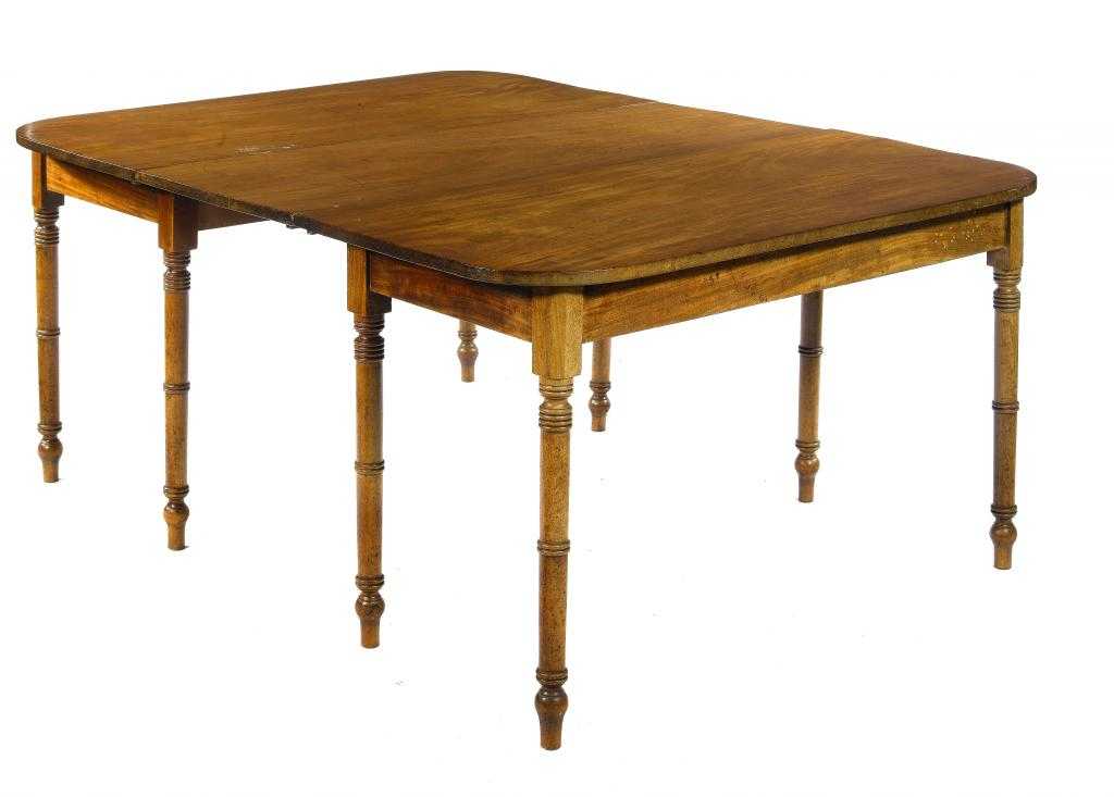 Appraisal: A GEORGE IV MAHOGANY DINING TABLE the ends with rounded