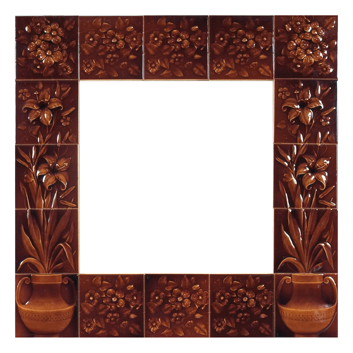 Appraisal: Arts Crafts tile surround set of sixteen brown high glaze