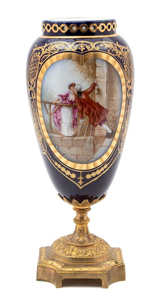 Appraisal: A Sevres Style Porcelain Vase Height x diameter inches A