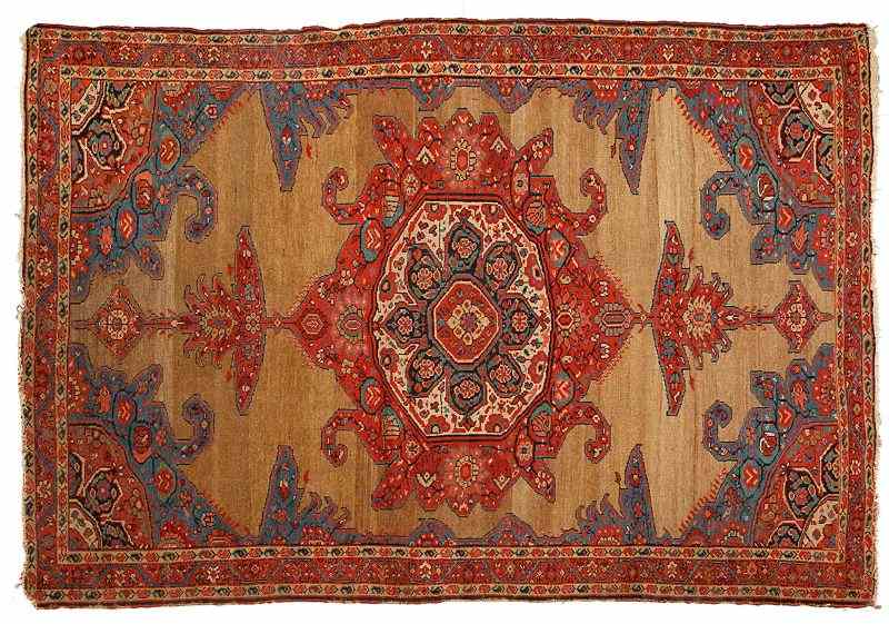 Appraisal: Persian Medallion Area Rugcirca wool pile cotton foundation with red