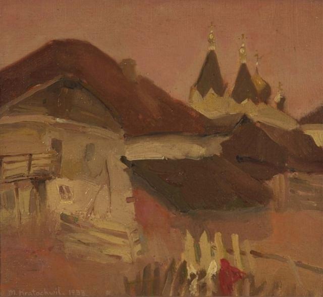 Appraisal: MARIAN KRATOCHWIL Polish - Jewish Houses in Ostrog or Davidgaddek