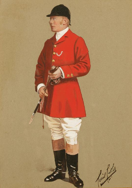 Appraisal: CECIL LISTER Portrait of a huntsman holding a hunting crop