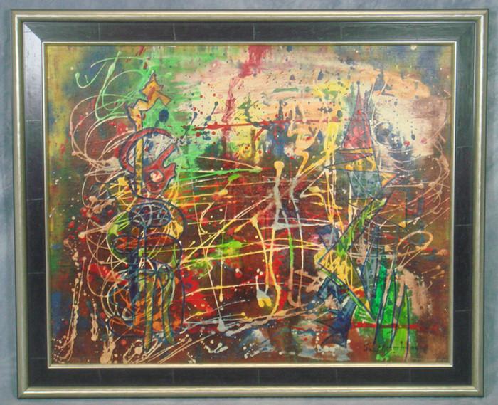 Appraisal: Joseph Meierhans Swiss American - framed oil on board abstract