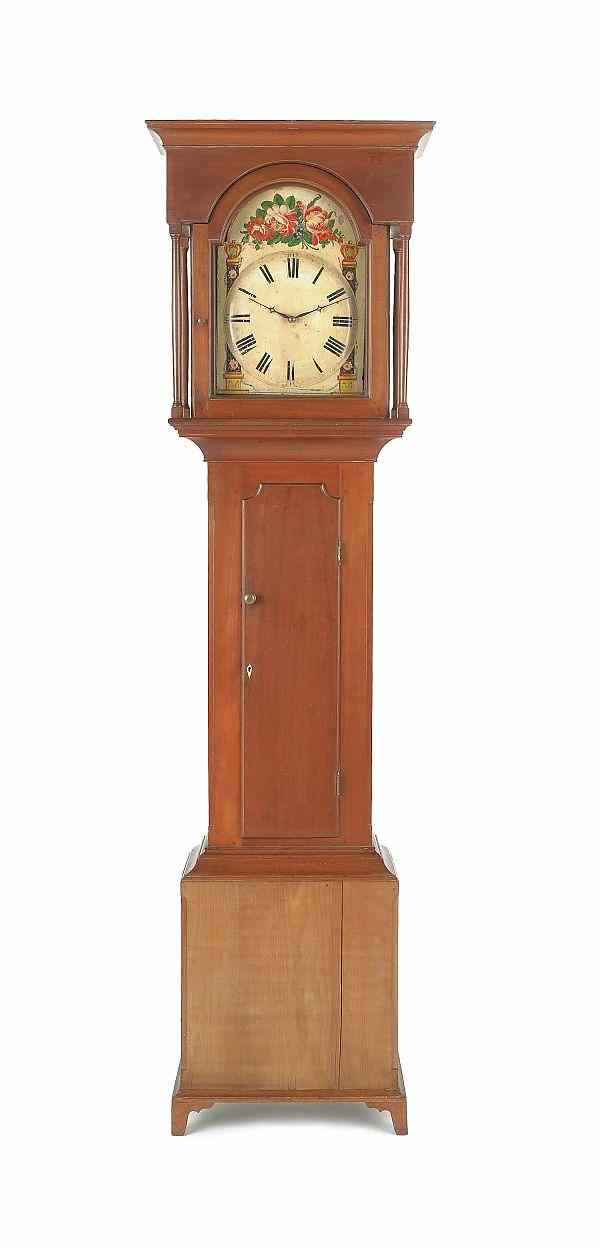 Appraisal: Pennsylvania Federal cherry tall case clock early th c h