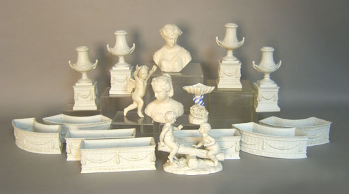 Appraisal: Group of Parian figures and urns