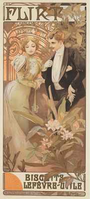 Appraisal: Alphonse Maria Mucha Czech Republic - Flirt Lithographic poster in