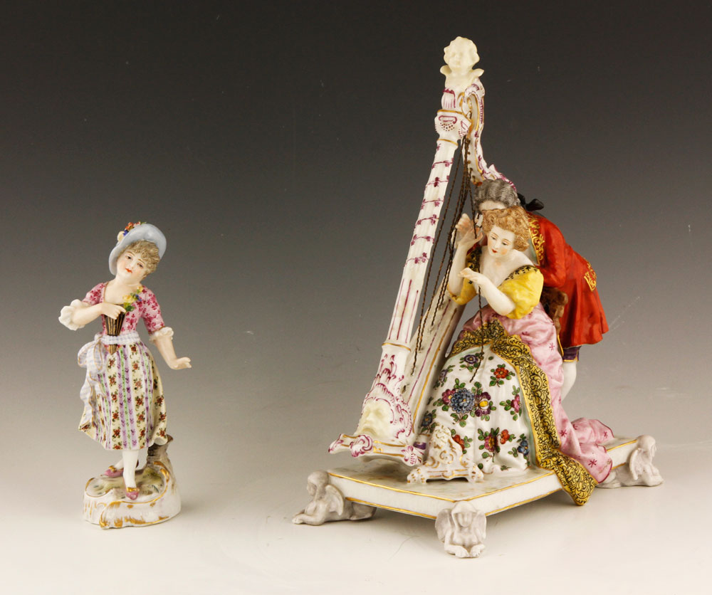 Appraisal: - Two th C European Porcelain Figures Two th century