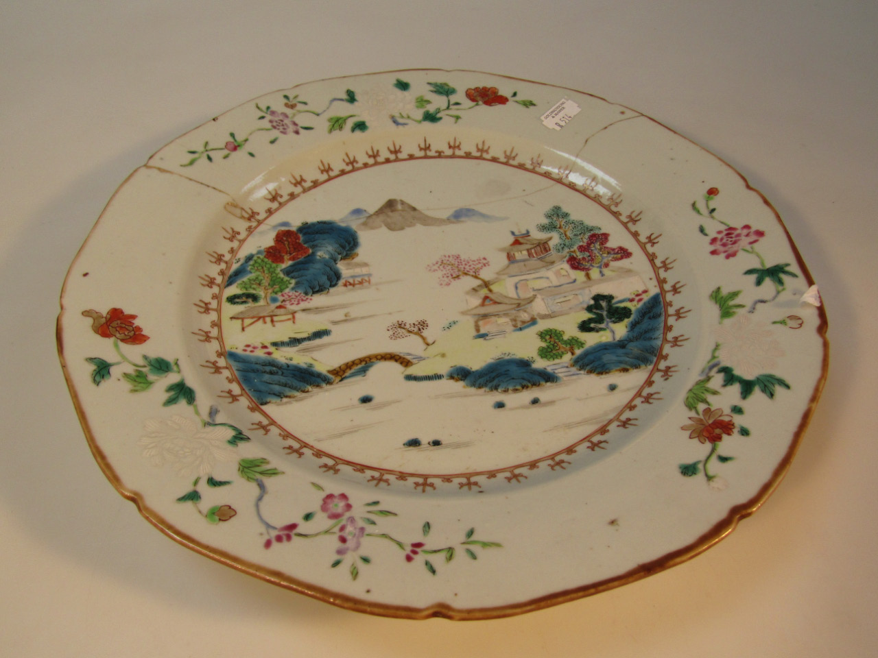 Appraisal: An early thC Chinese famille vert plate the centre decorated