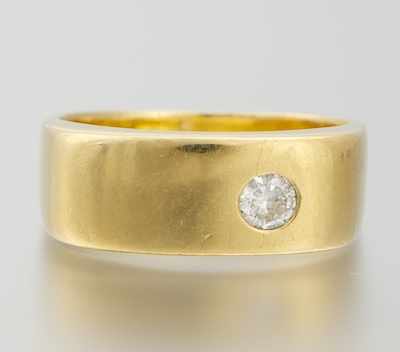 Appraisal: A Gentleman's Diamond Ring k yellow gold ring featuring a