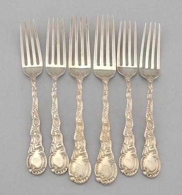 Appraisal: A Set of Six Sterling Silver Luncheon Forks in Louis