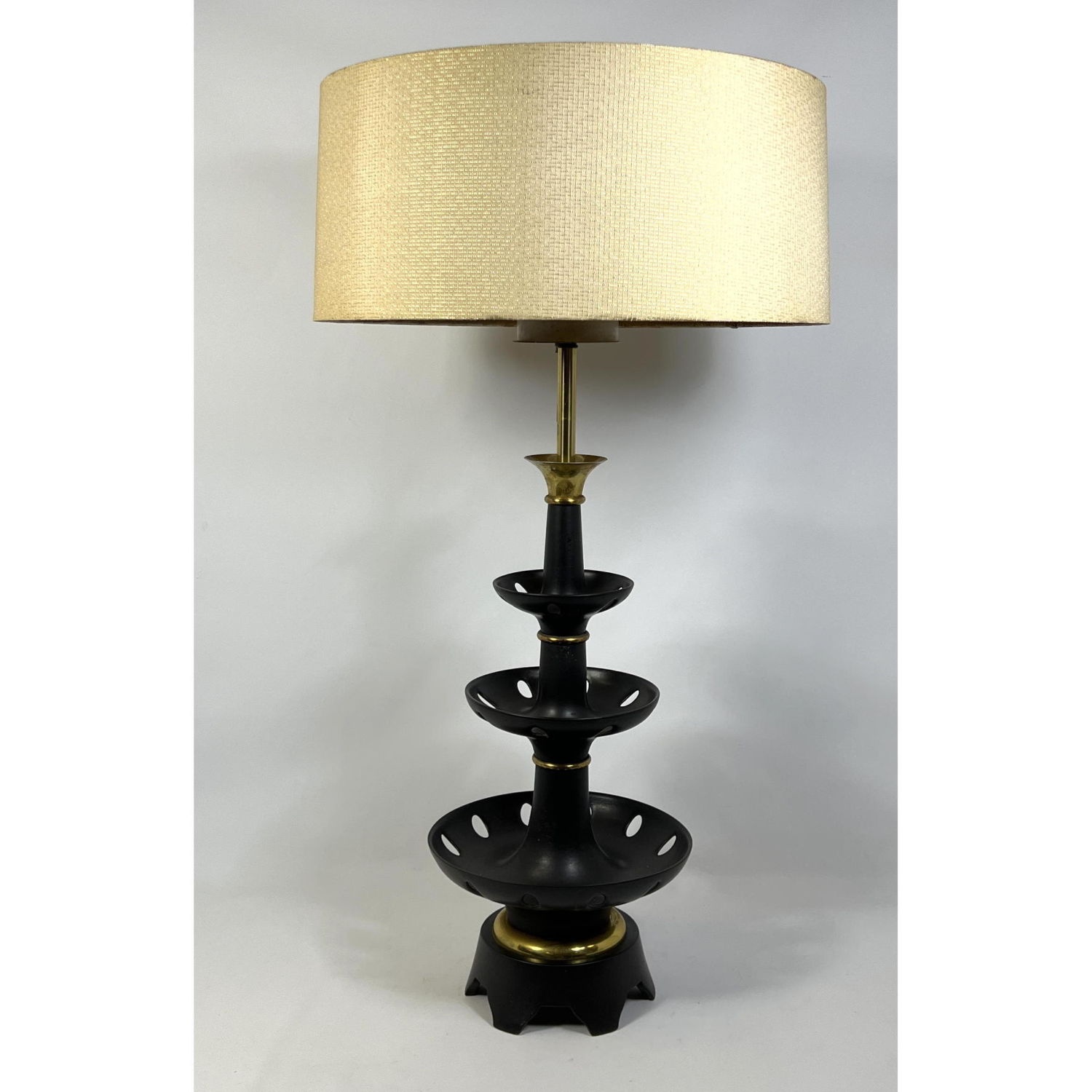 Appraisal: Gerald Thurston Lightolier Glazed Ceramic and Brass Lamp Dimensions H