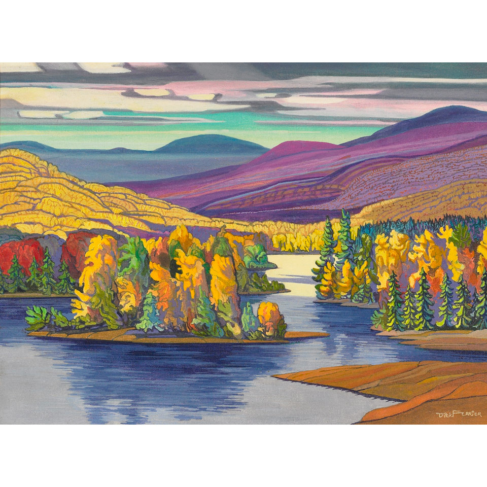 Appraisal: RICHARD FERRIER MADAWASKA RIVER signed medium acrylic on canvas laid