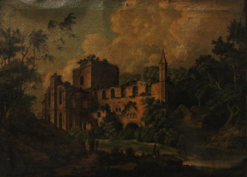 Appraisal: R B HARRIS BRITISH SCHOOL TH CENTURY CASTLE RUINS Oil