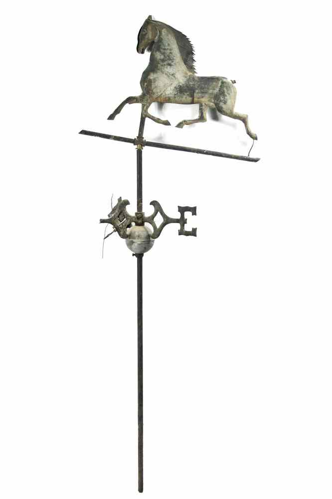 Appraisal: WEATHERVANE - Circa Blackhawk two-part hollow body copper running horse