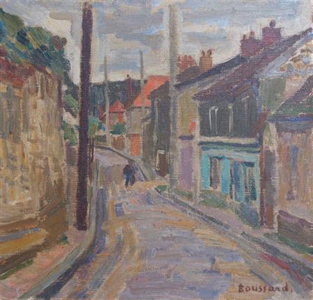 Appraisal: Jacques Boussard French - View of a Village Street Estimate