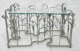 Appraisal: Designer Modernist Sculptural Glass Top Coffee Ta Designer Modernist Sculptural