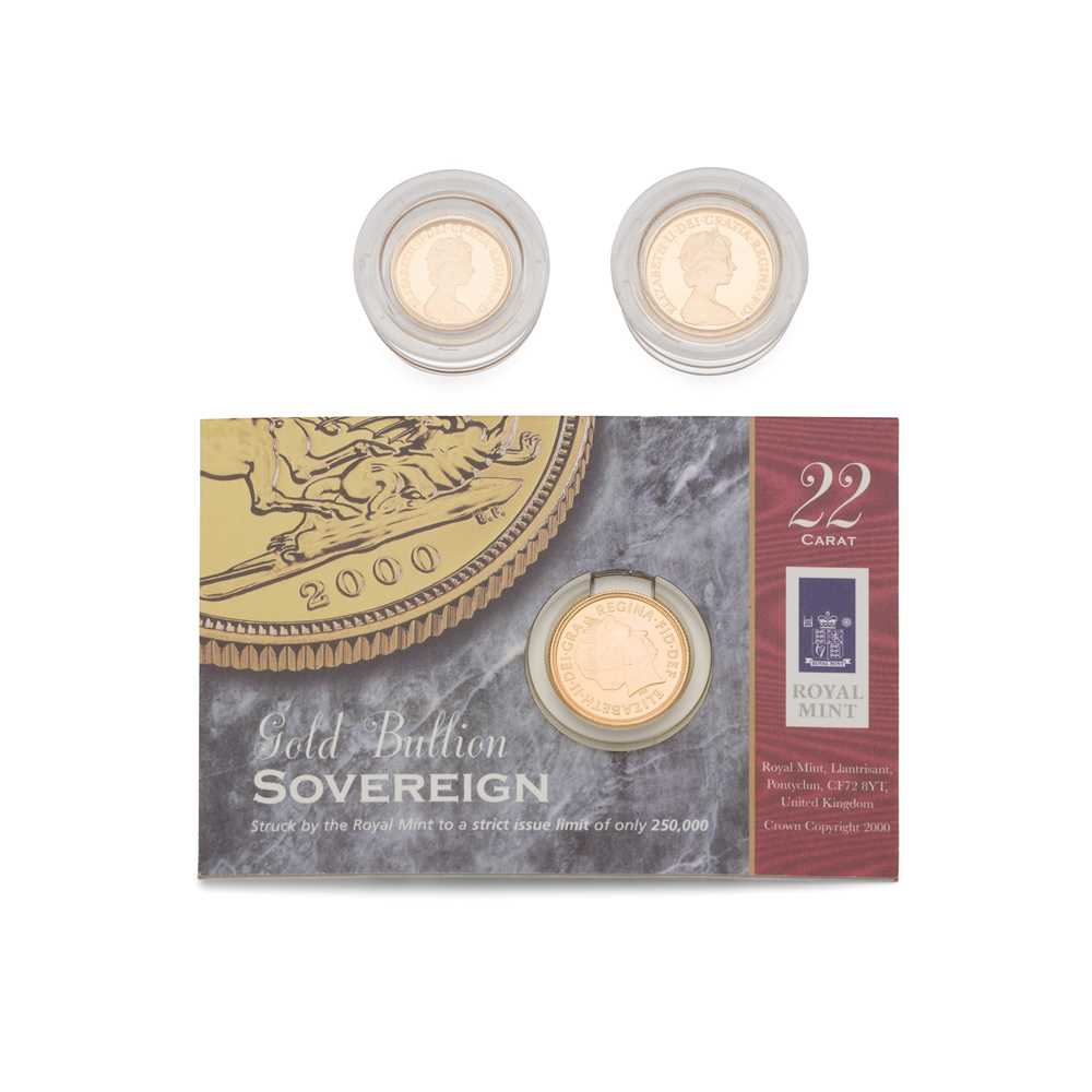 Appraisal: TWO GOLD PROOF SOVEREIGNS AND A HALF SOVEREIGN a sovereign