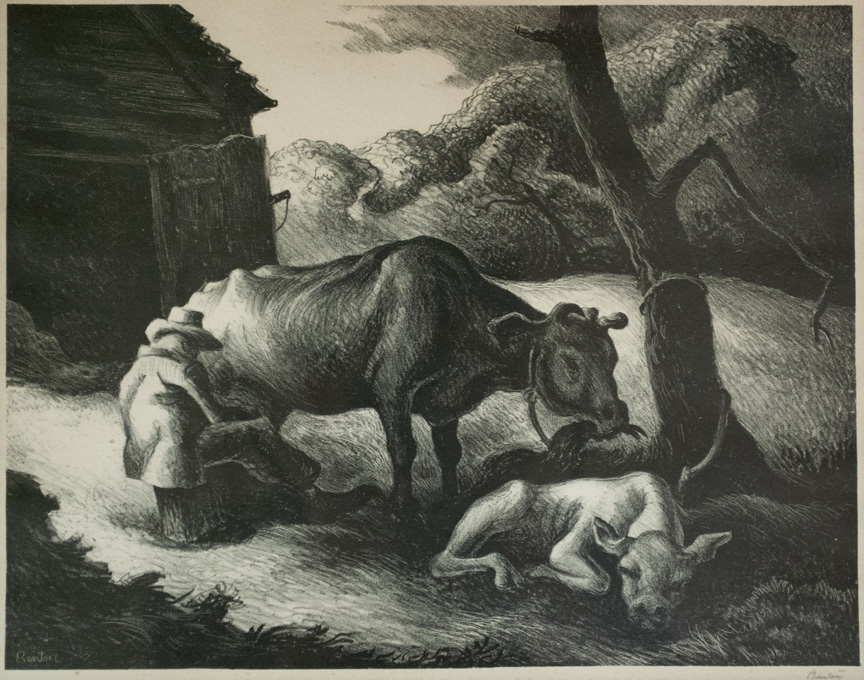 Appraisal: THOMAS HART BENTON ORIGINAL LITHOGRAPH Missouri Massachusetts - White Calf