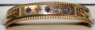 Appraisal: Victorian k yellow gold bangle having old mm cut rd