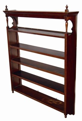 Appraisal: A set of late Victorian walnut open hanging shelves with