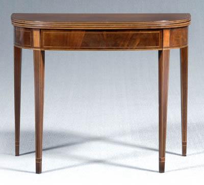 Appraisal: Fine Charleston Federal card table figured mahogany veneers and light