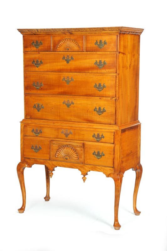 Appraisal: QUEEN ANNE HIGH CHEST OF DRAWERS American late th century