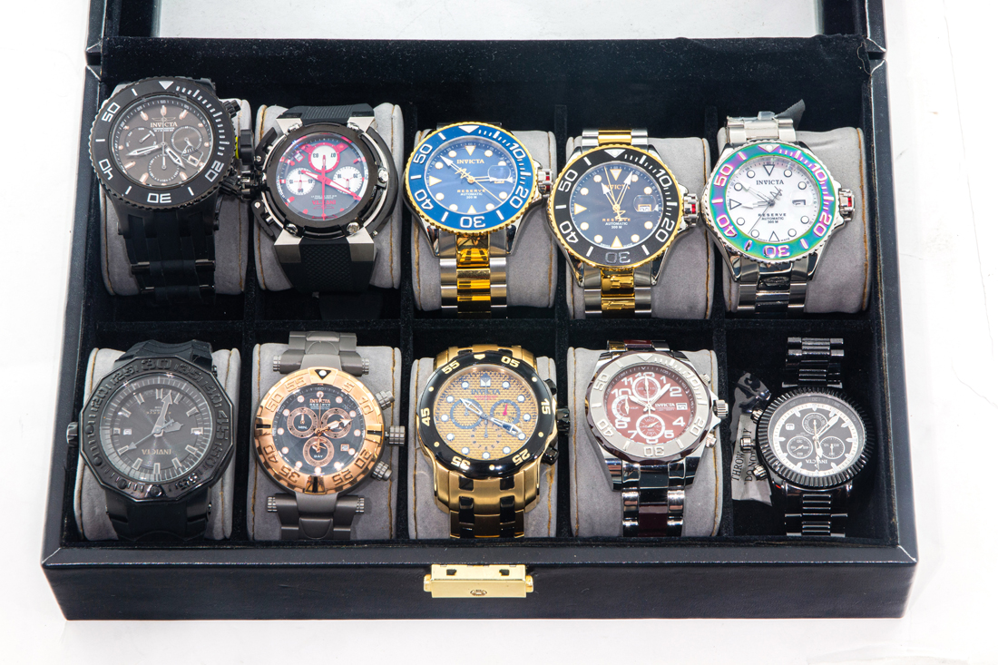 Appraisal: COLLECTION OF INVICTA CHRONOGRAPH AND DIVING WATCHES Collection of Invicta