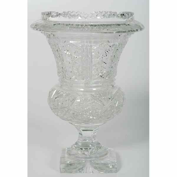 Appraisal: Waterford Vase American An urn-shaped cut glass vase on a