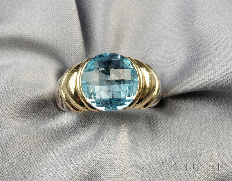 Appraisal: Blue Topaz Ring David Yurman set with a faceted blue