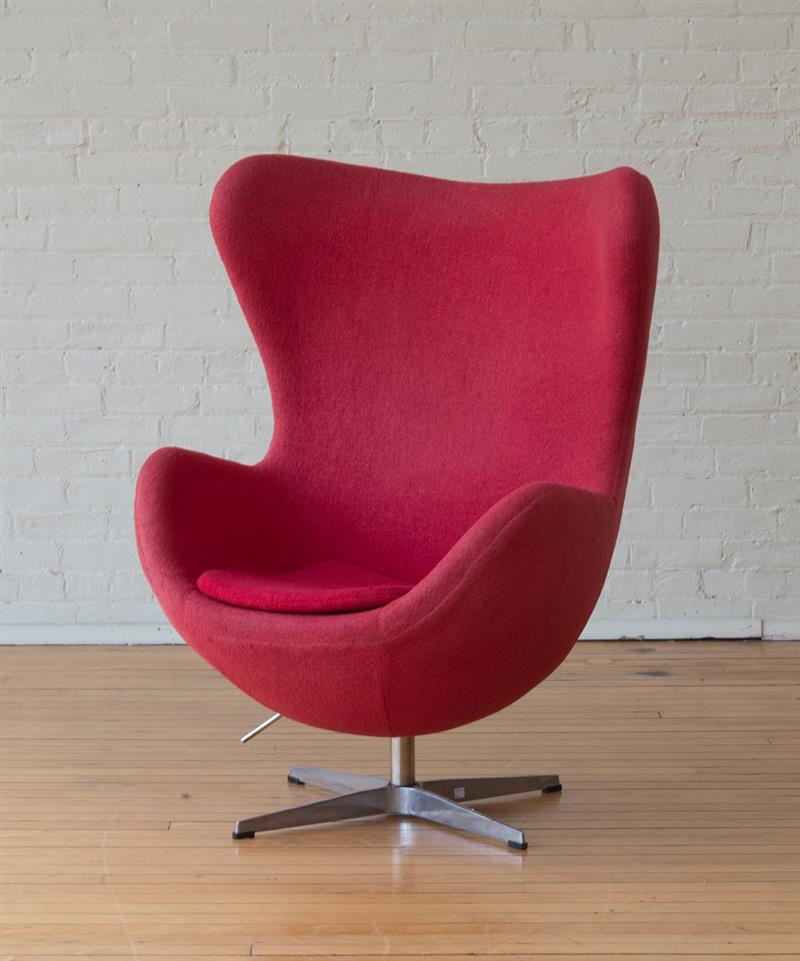 Appraisal: ARNE JACOBSEN UPHOLSTERED EGG CHAIR x x in Estimate -