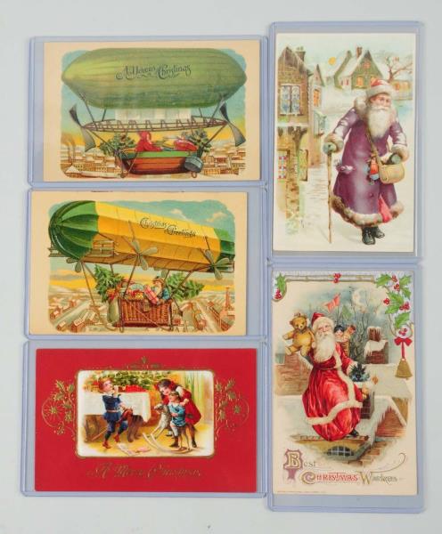 Appraisal: Lot of Hold-to-Light Other Santa Postcards Lot includes one hold-to-light