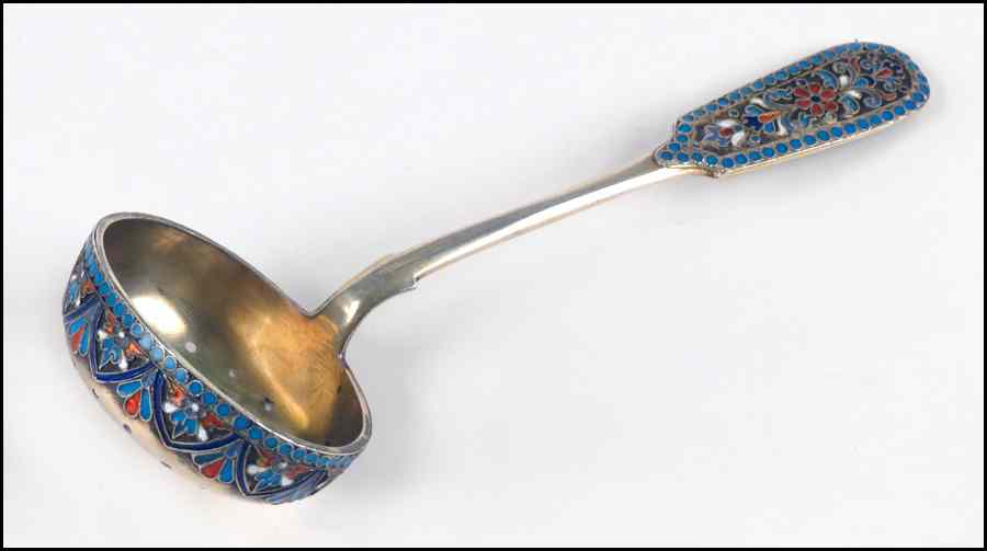 Appraisal: RUSSIAN GILT SLVER AND ENAMEL LADLE Marked and AC possible