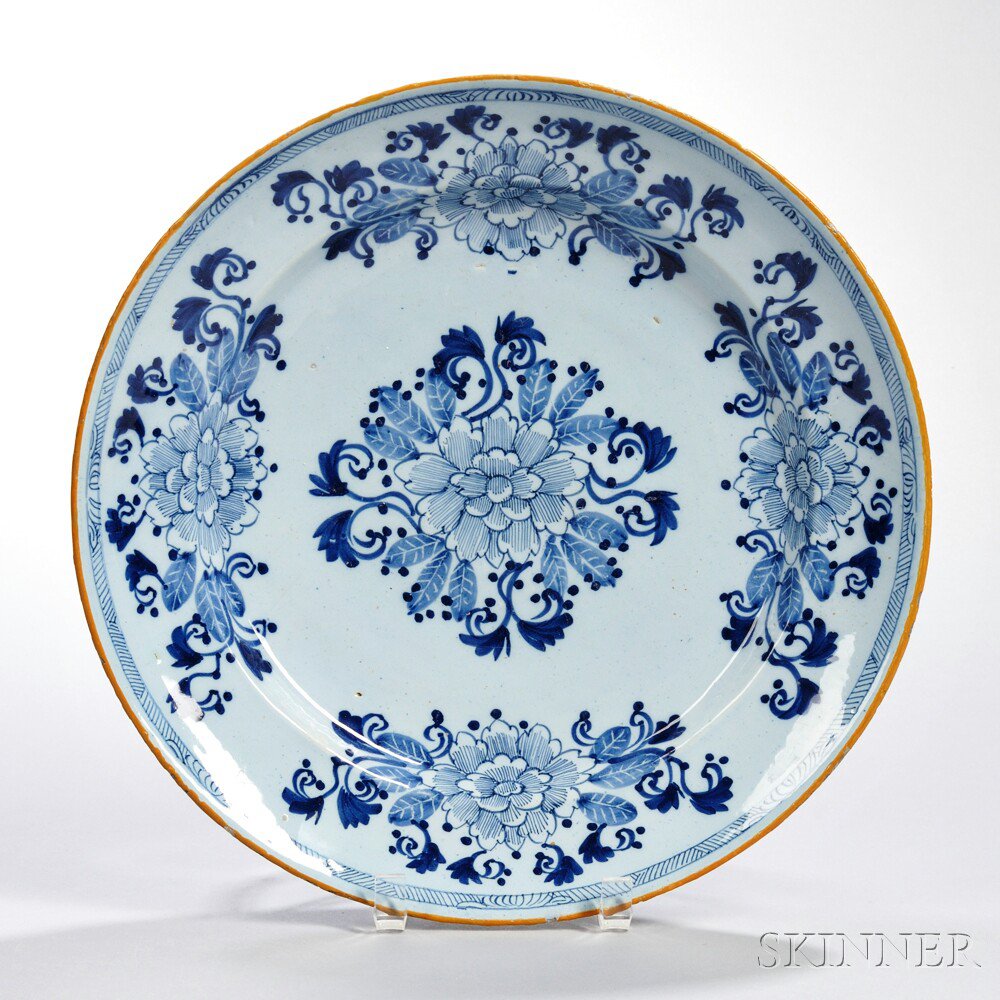 Appraisal: Dutch Delftware Blue and White Charger Holland c De Klauw