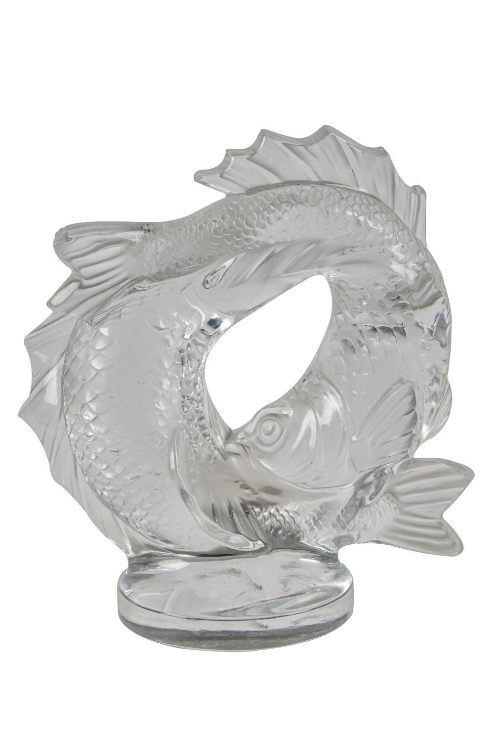 Appraisal: LALIQUE MOLDED GLASS FISH GROUPsigned Lalique France lower Condition with