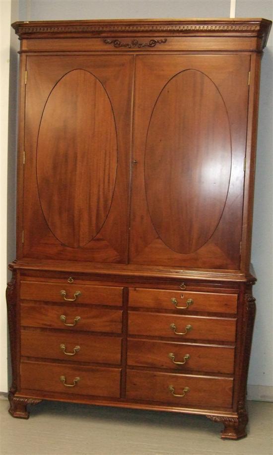 Appraisal: th century style mahogany cabinet in the form of a