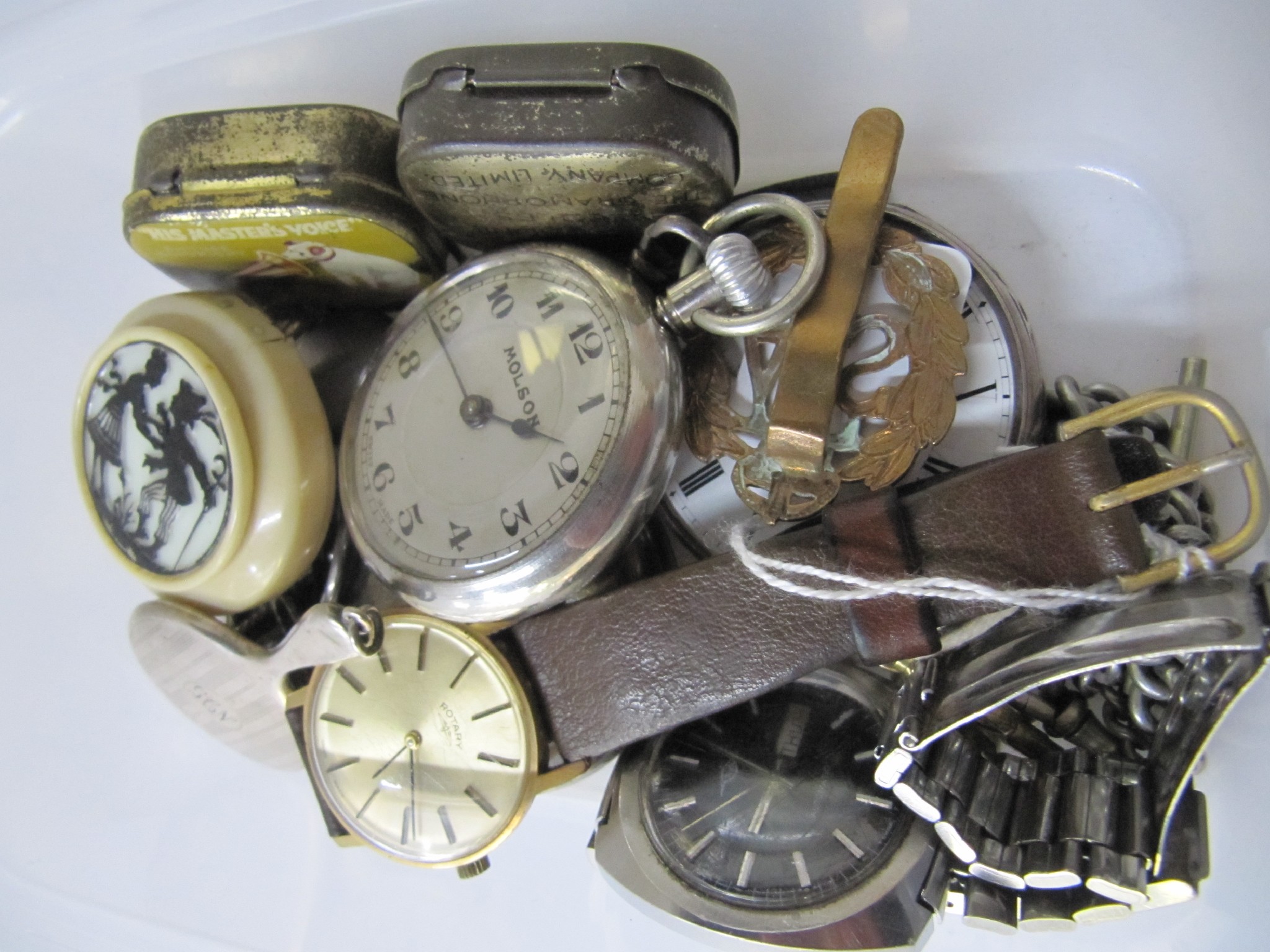 Appraisal: A lot comprising assorted watches small silver mirror etc