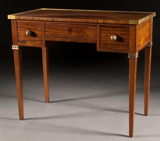 Appraisal: Neoclassical style brass-mounted rosewood and cherrywood writing desk Baker Furniture