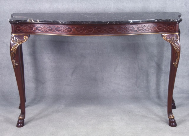 Appraisal: Hickory Furniture Hall Console TableLate th century In the Chippendale