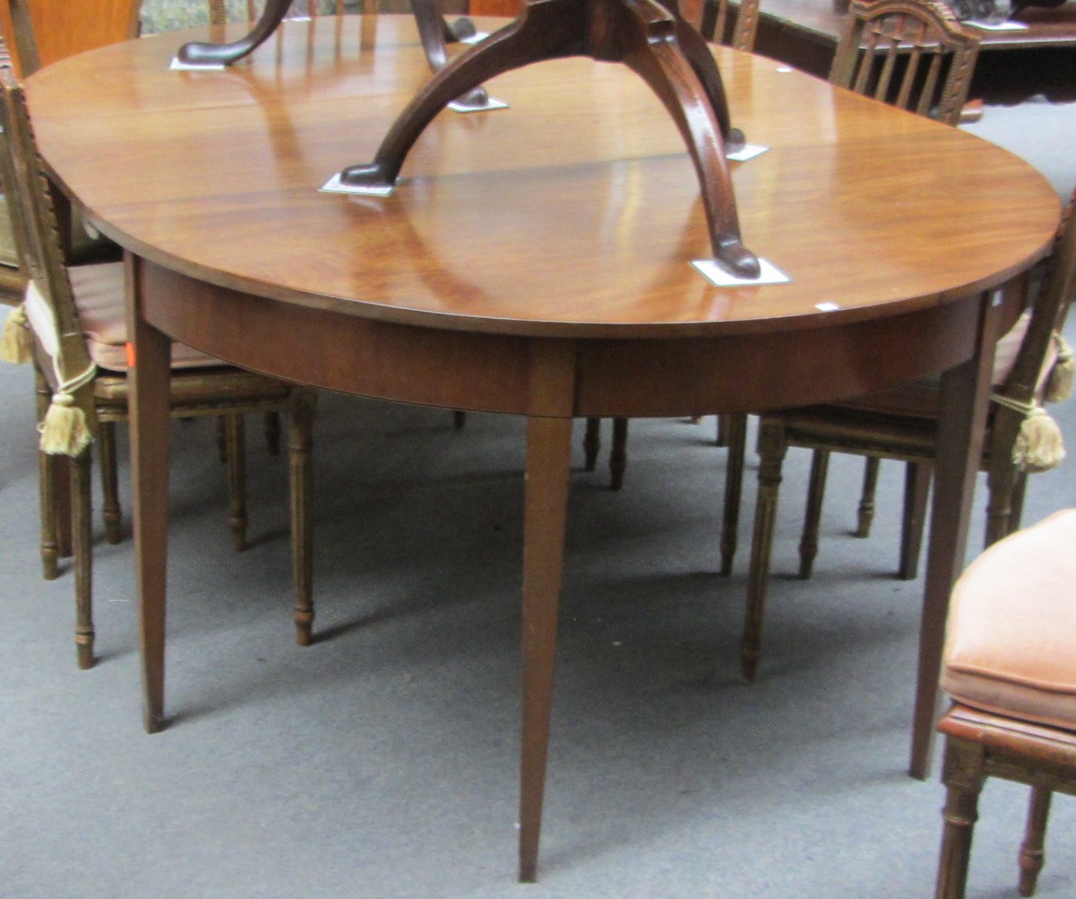 Appraisal: A George III mahogany 'D' end extending dining table on