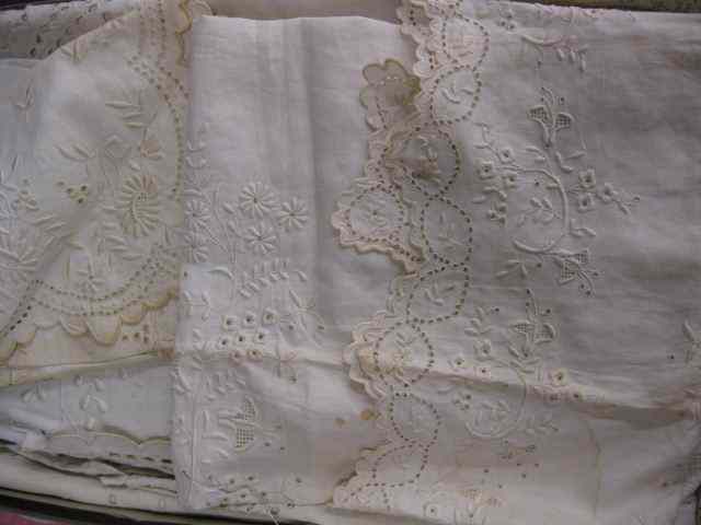 Appraisal: Lot of Antique Linens table clothes doilies etc